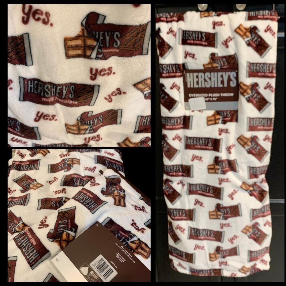 Chocolate Hershey Plush Throw Plush Candy Oversized NWT